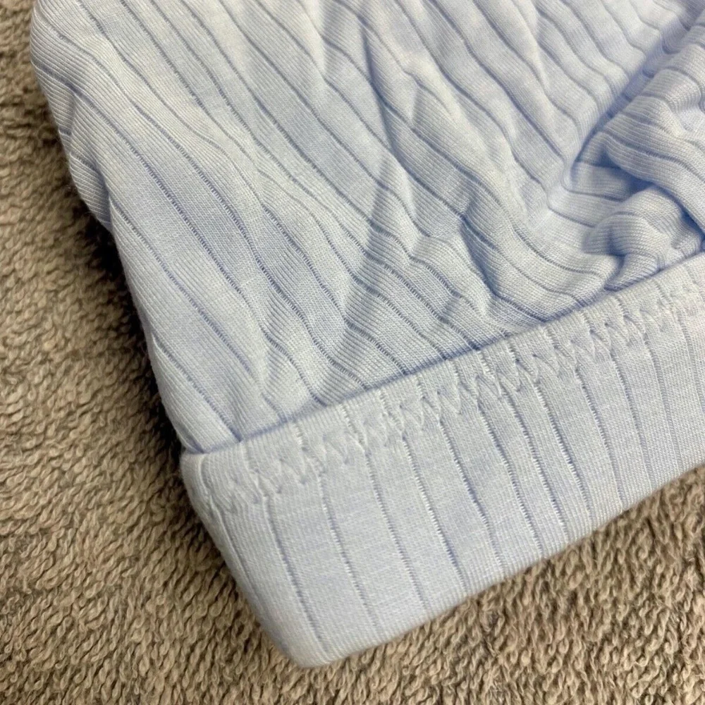 NWT Aerie Modal Ribbed Triangle Bralette - Eyelet Blue - M - Picture 4 of 6